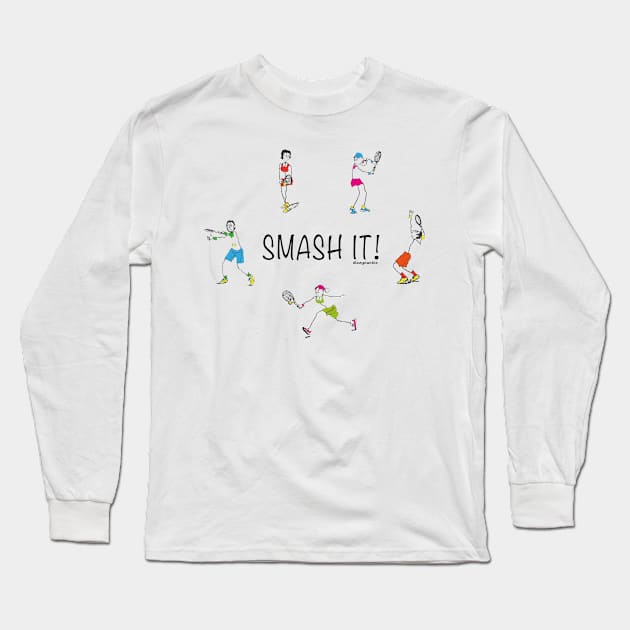 Tennis figures - Smash It! Long Sleeve T-Shirt by dizzycat-biz